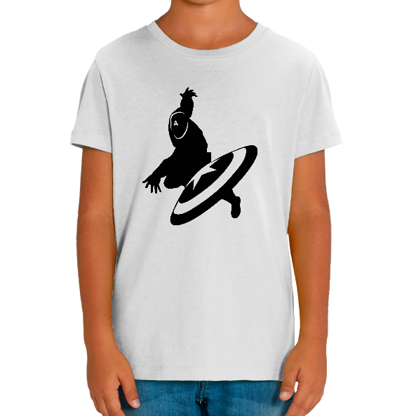 T-SHIRT CAPTAIN AMERICA LANCE SON BOUCLIER ENFANT