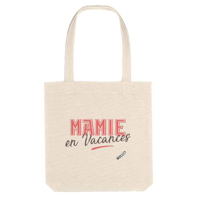 TOTE BAG KLASSS VINTAGE "MAMIE en Vacances", en tissu