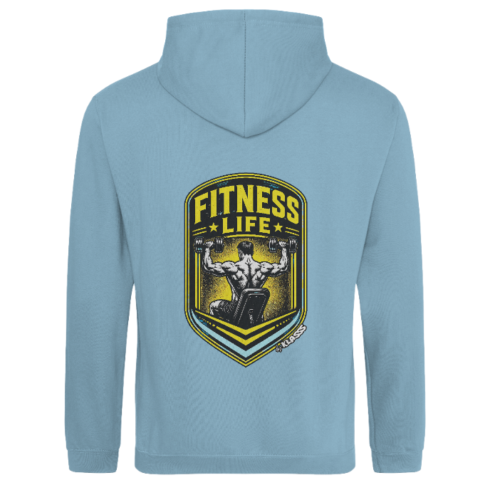 SWEAT A CAPUCHE KLASSS VINTAGE "FITNESS LIFE STAR" Style SPORT - production certifiée WRAP