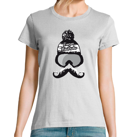 Face T-SHIRT FEMME FROZEN MOUSTACHE