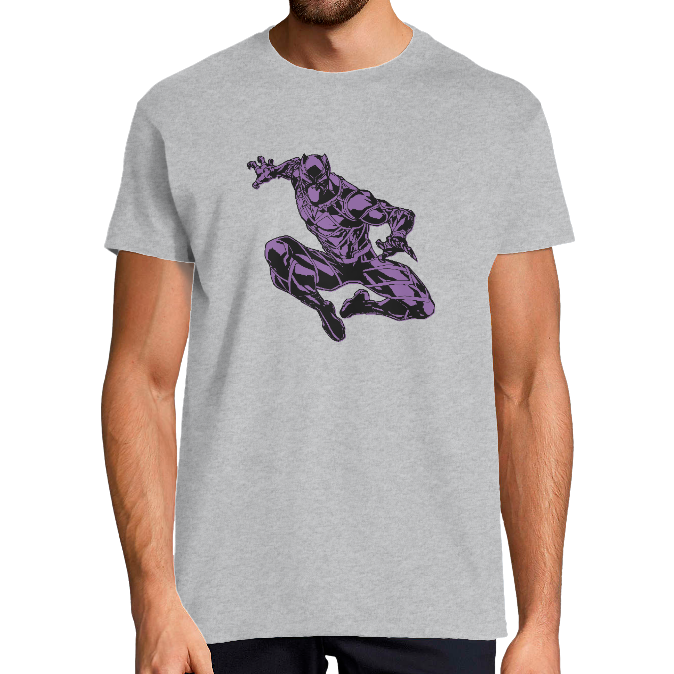 T-SHIRT PURPLE BLACK PANTHER HOMME