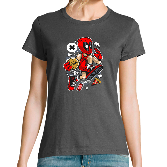 T-SHIRT DEADPOOL BASKETBALL FEMME