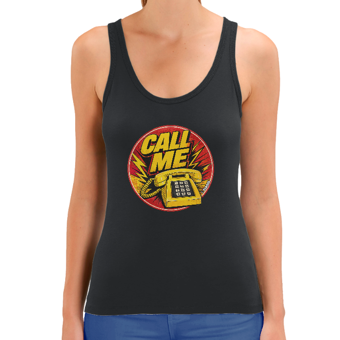 Débardeur FEMME "CALL ME"  - Style Vintage, coton bio