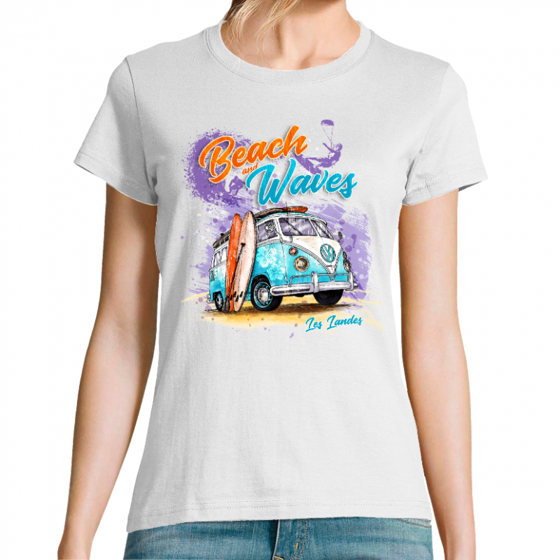 BEACH AND WAVES - T-SHIRT FEMME