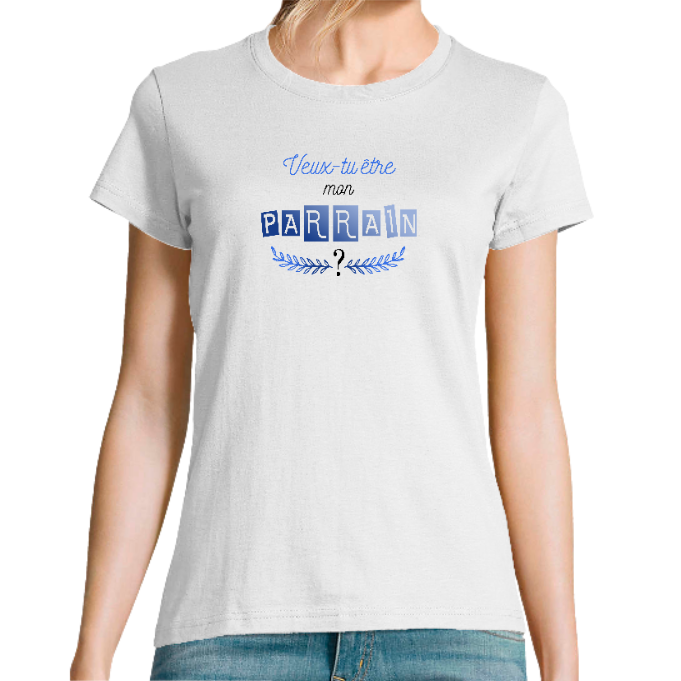 Face T-SHIRT VEUX-TU ETRE MON PARRAIN ?