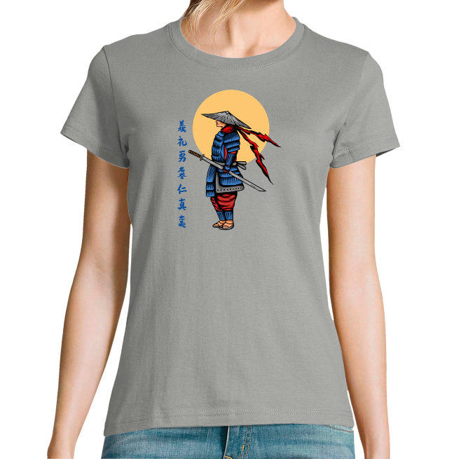 T-SHIRT SAMOURAI ET LUNE FEMME 