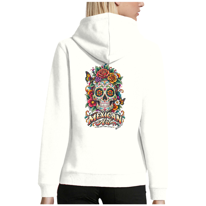 Sweatshirt femme capuche KLASSS "MEXICAN ART CLUB", 280 g/m²