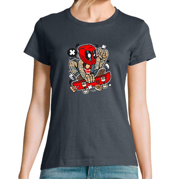 T-SHIRT DEADPOOL SKATER FEMME