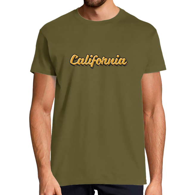 T-SHIRT CALIFORNIA JAUNE HOMME 