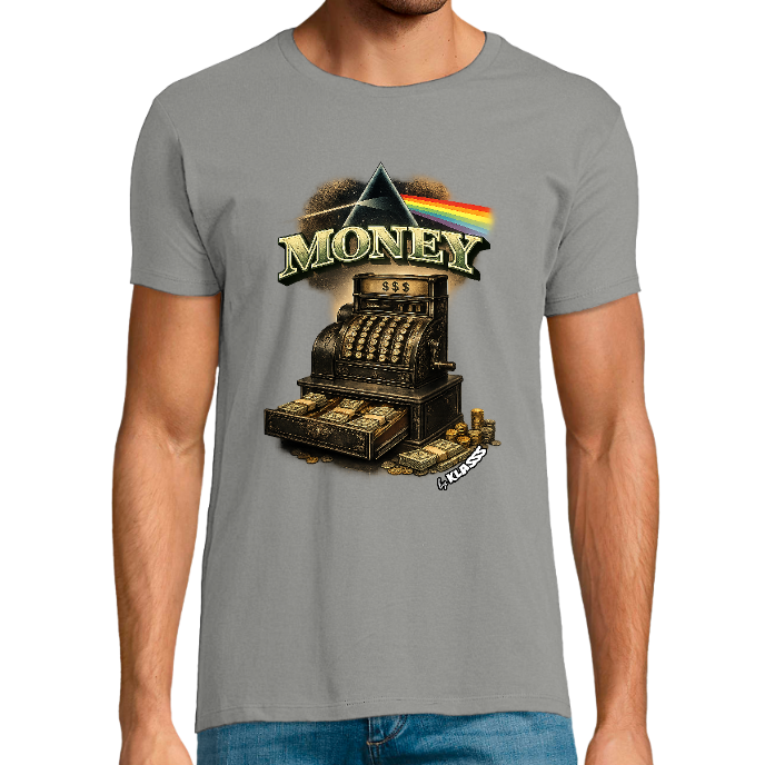 T-shirt Homme REGENT FIT KLASSS "MONEY" VINTAGE MUSIC, col rond