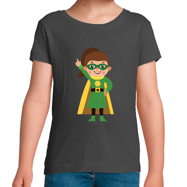 T-SHIRT SUPER-HÉROS FLEUR FILLE