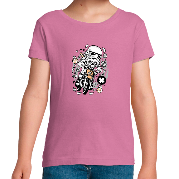 Face T-SHIRT TROOPER ROULE EN MOTOCROSS FILLE