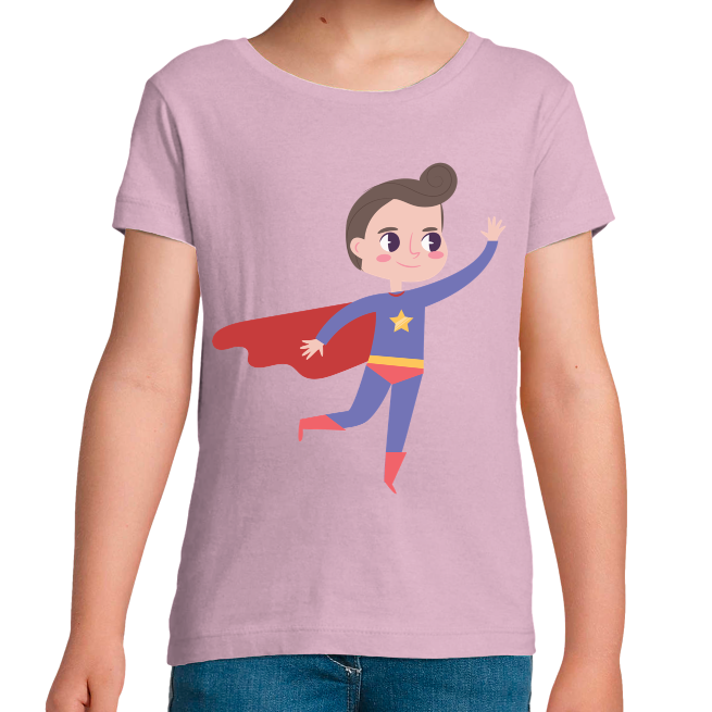 T-SHIRT SUPER-HÉROS SUPER COUPE FILLE