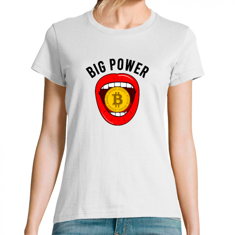 T-SHIRT BITCOIN BIG POWER FEMME