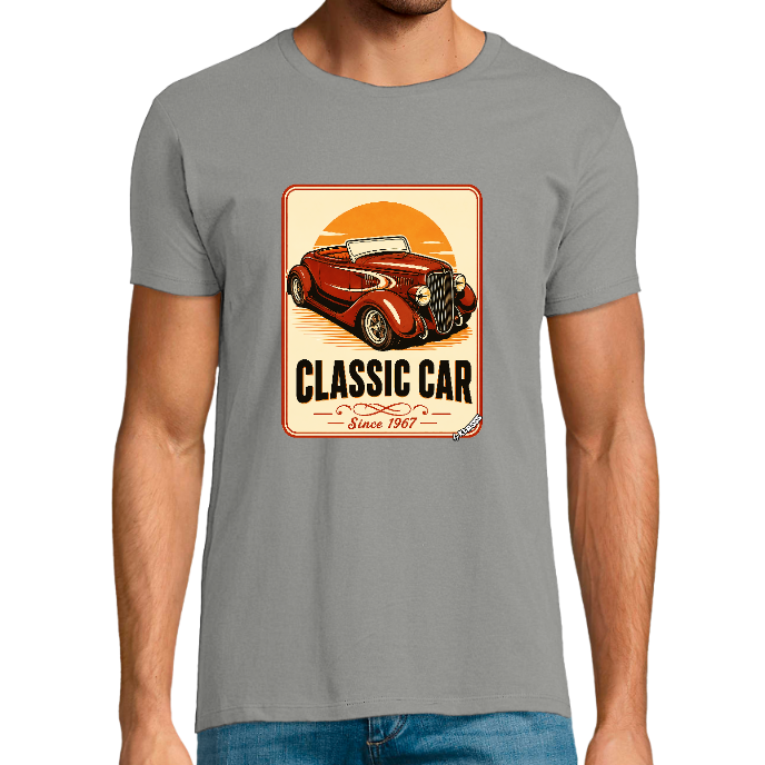 T-shirt Homme REGENT FIT KLASSS "HOT ROD CLASSIC CAR 1967" col rond 