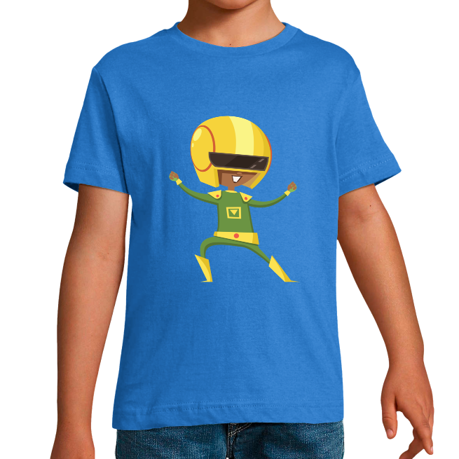 T-SHIRT SUPER-HÉROS SUPER CASQUE GARÇON