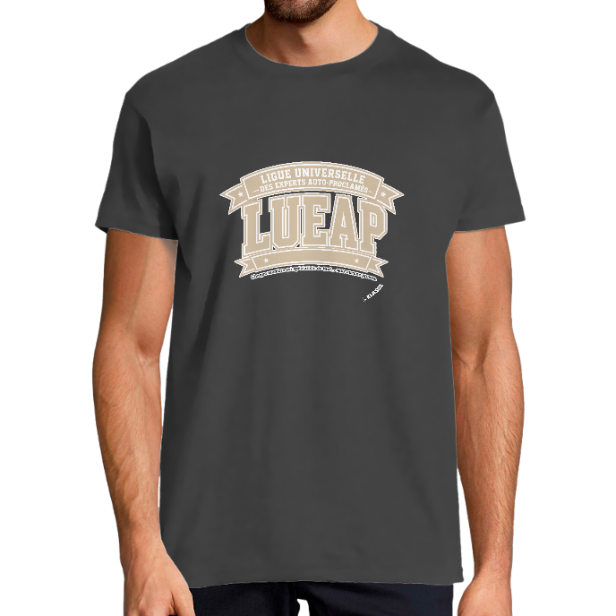 T-SHIRT HOMME KLASSS "Ligue universelle des Experts auto-proclamés - LUEAP" col rond 190 gr