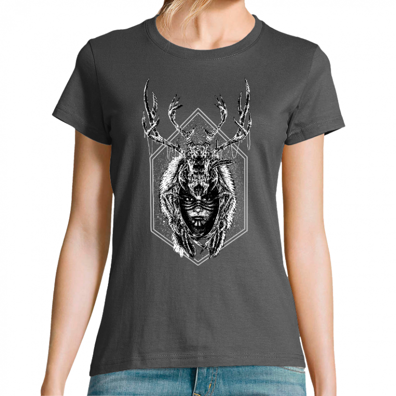 Face T-SHIRT NOIR FEMME - THE TRIBE