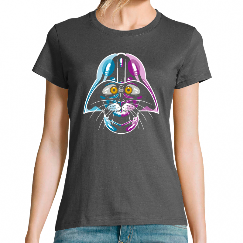 Face T-SHIRT CHAT CAT WARS FEMME
