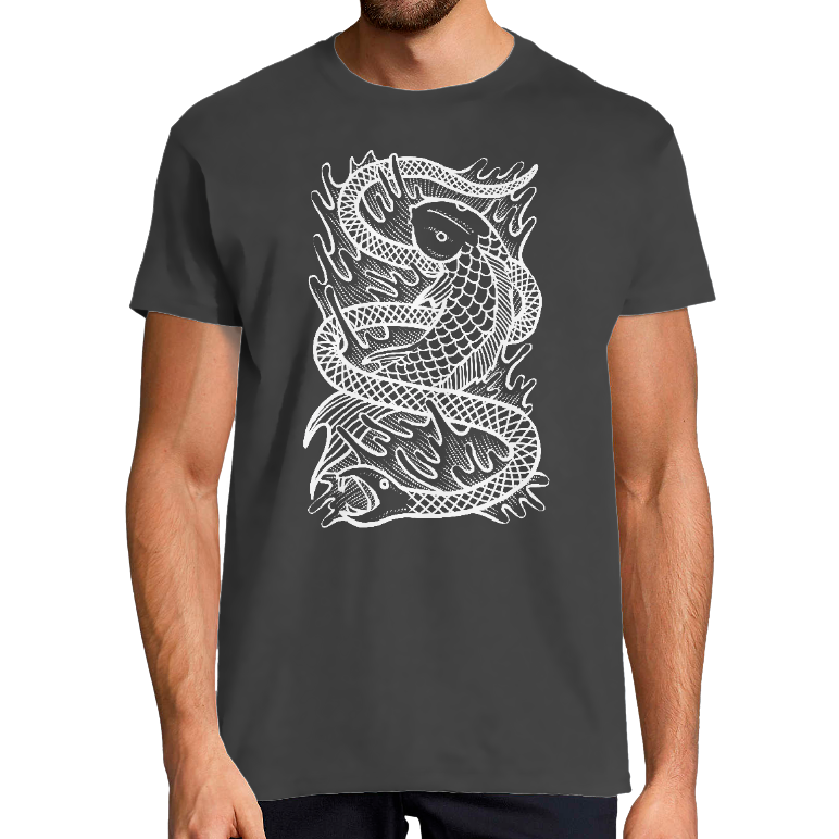 Face T-SHIRT HOMME - FISH AND SNAKE