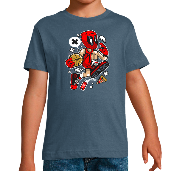 T-SHIRT DEADPOOL BASKETBALL GARÇON
