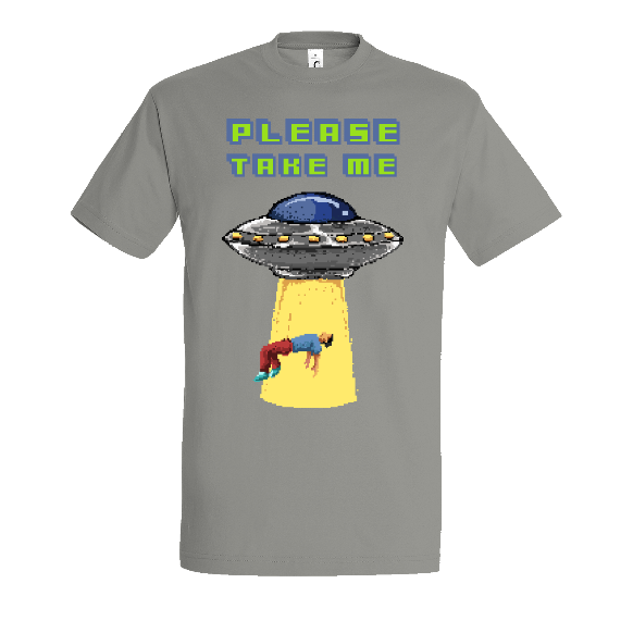 Face T-shirt ALien & Ovni "Please take me"