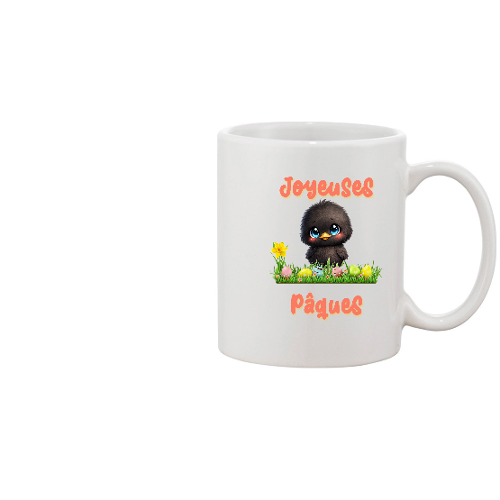 Mug Joyeuses Pâques avec Poussin Mignon – Tasse Blanche Thème Pâques