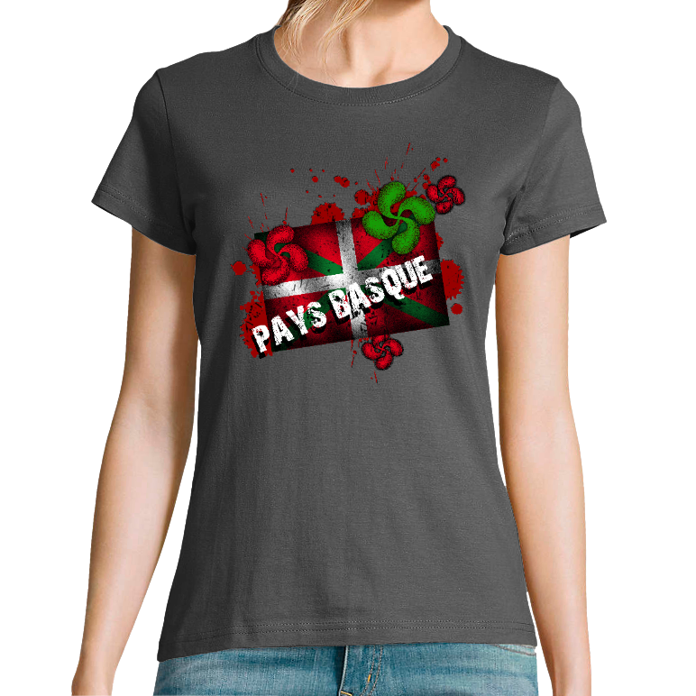 Face DRAPEAU BASQUE - FEMME