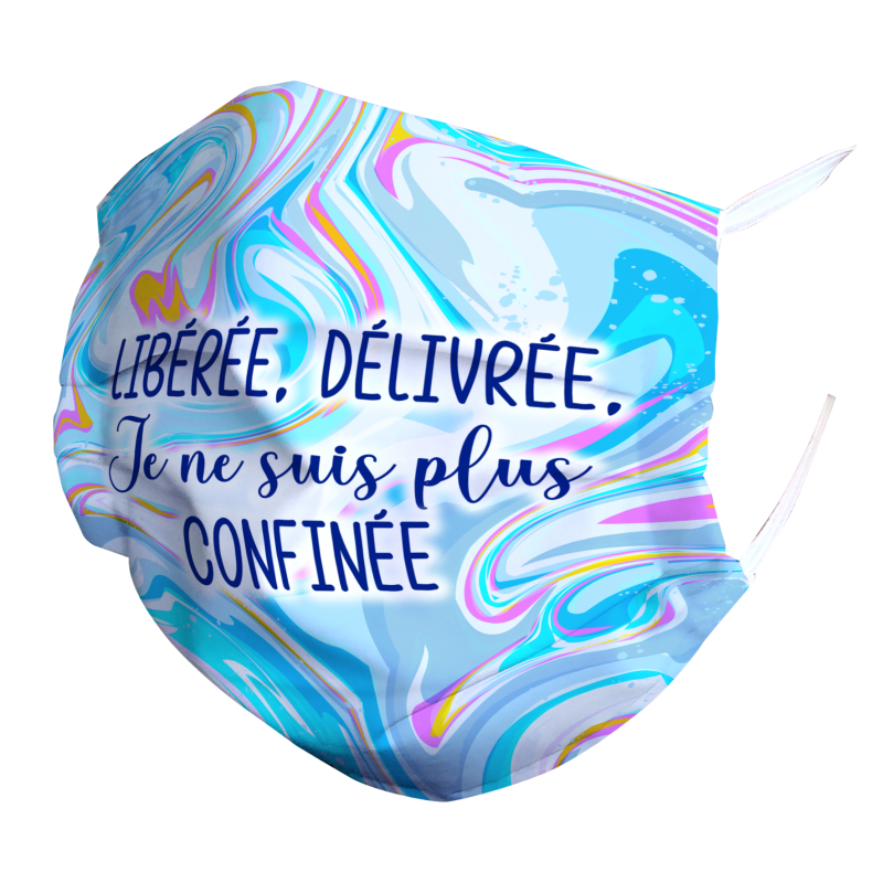Masque Lavable En Tissu Effet Marbre Colore Texte Humour Citation Liberee Delivree Je Ne Suis Plus Confinee Reference Reine Des Neiges Shop Ton Masque