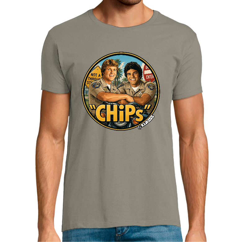 T-shirt Homme REGENT FIT KLASSS "ICONIQUE CHIPS", Vintage Série TV, col rond 150 gr 