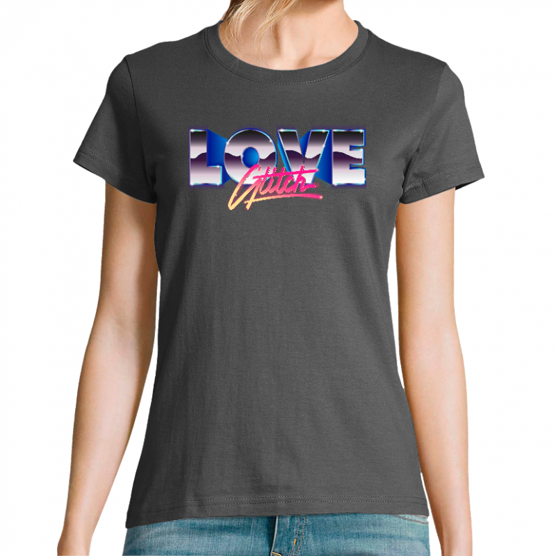 Face LOVE GLITCH - T-SHIRT FEMME