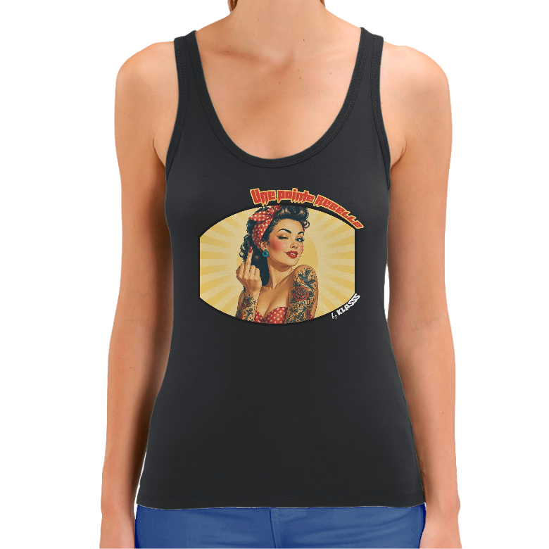 Débardeur FEMME VINTAGE PIN-UP "UNE POINTE REBELLE" - GIRL POWER, coton bio