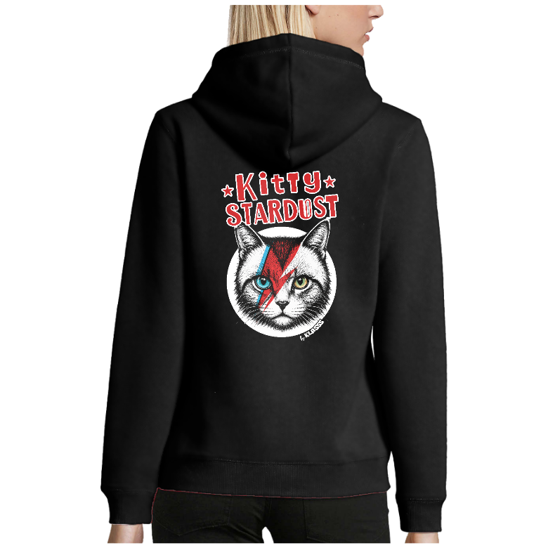 Sweatshirt femme capuche KLASSS "KITTY STARDUST", STYLE Musique 280 g/m²