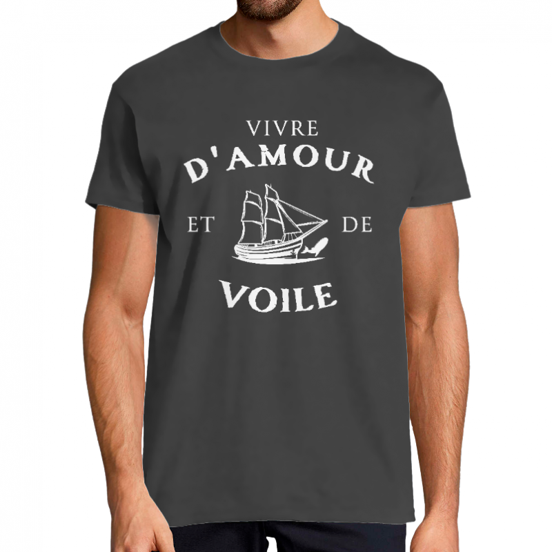 T-SHIRT VIVRE D'AMOUR ET DE VOILE POUR HOMME