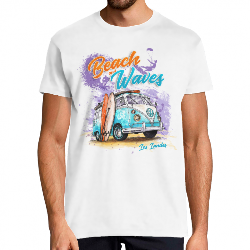 BEACH AND WAVES - T-SHIRT HOMME