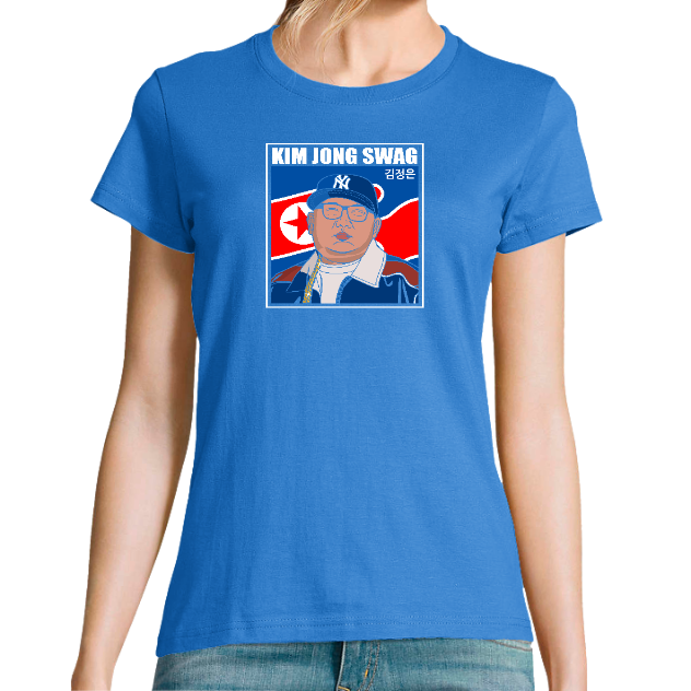 T-SHIRT KIM JONG SWAG FEMME– Tee-shirt humour pop culture streetwear