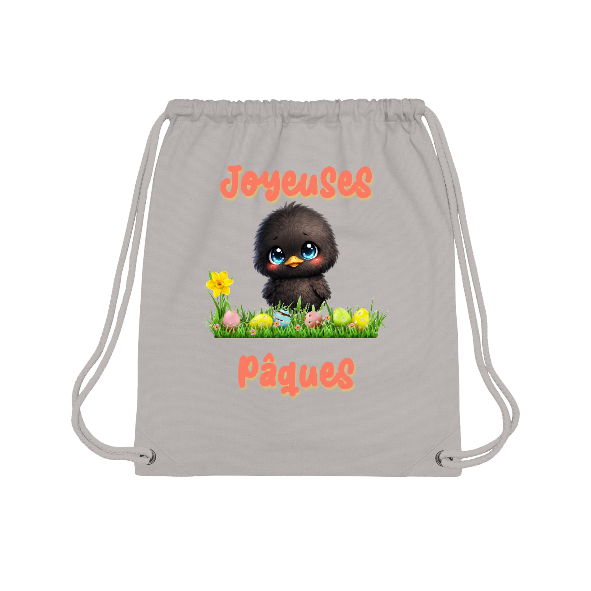 Sac à dos cordon Joyeuses Pâques poussin kawaii – sac gym Pâques mignon
