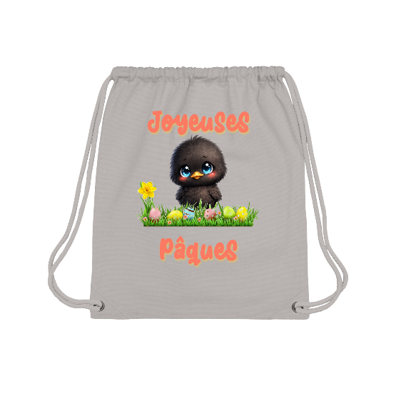 Sac à dos cordon Joyeuses Pâques poussin kawaii – sac gym Pâques mignon