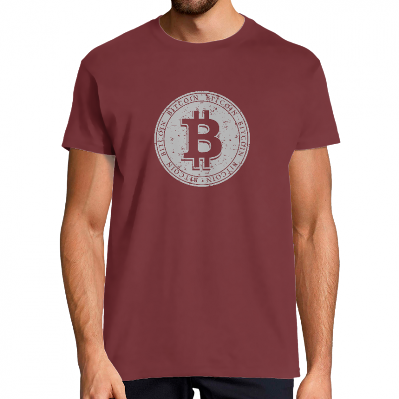T-SHIRT BITCOIN ARGENT HOMME