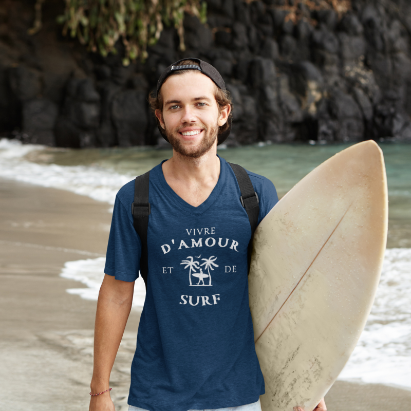 T-SHIRT VIVRE D'AMOUR ET DE SURF POUR HOMME