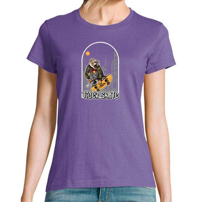 T-SHIRT SKATE TIGRE FEMME