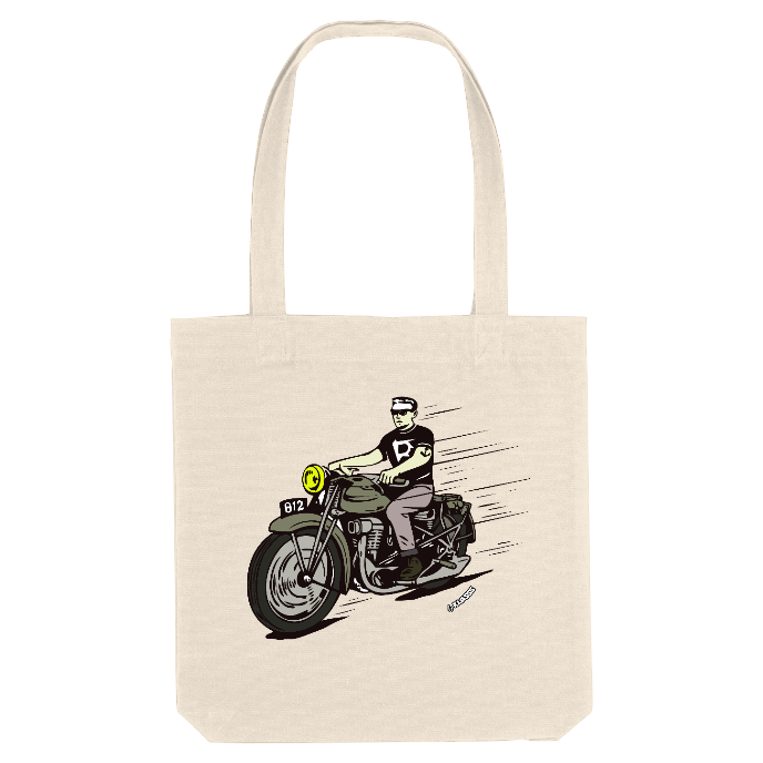TOTE BAG KLASSS VINTAGE "RIDER 60", Style Moto en tissu