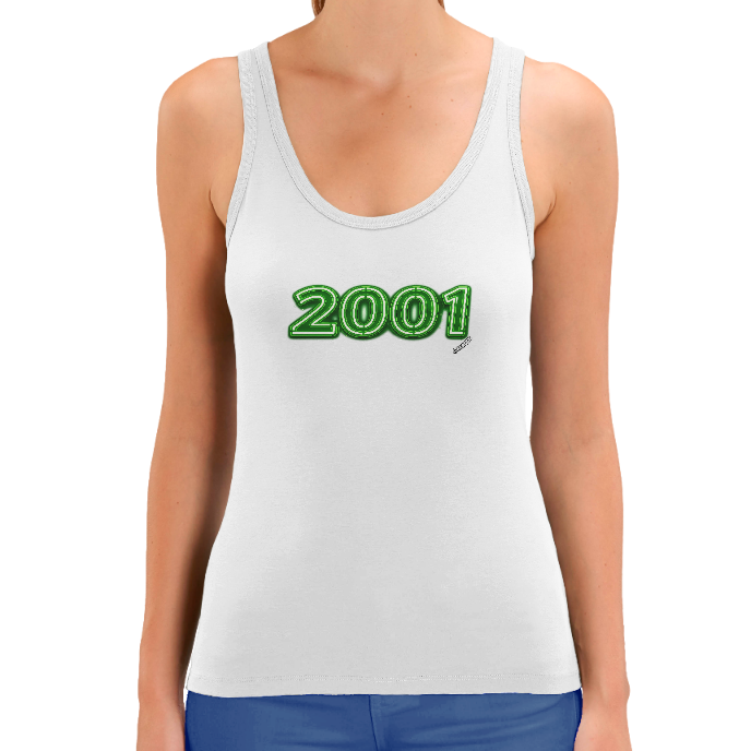 Débardeur blanc FEMME "2001", coton bio 