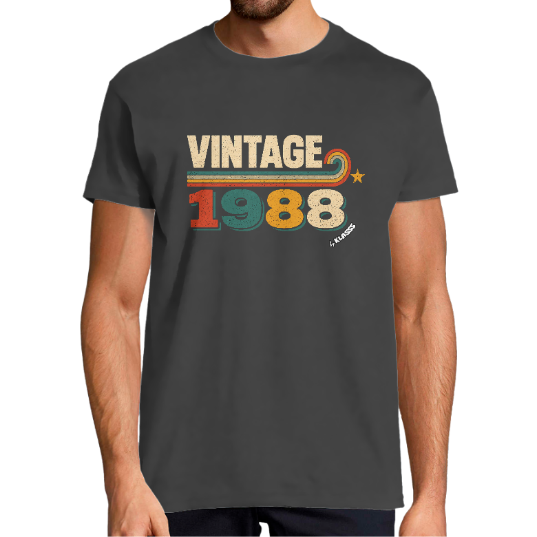 T-SHIRT HOMME KLASSS "VINTAGE 1988" cadeau anniversaire
