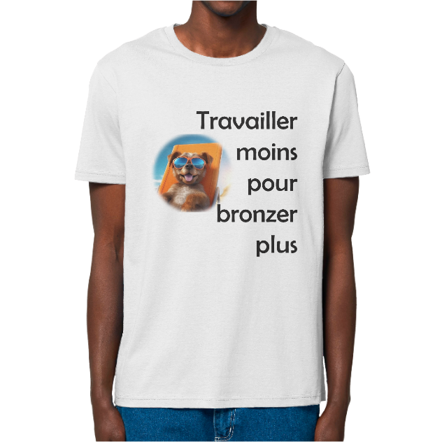 T-shirt Bio Homme – Travailler moins pour bronzer plus