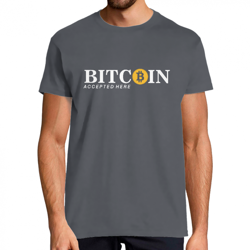 T-SHIRT BITCOIN ACCEPTED HERE HOMME
