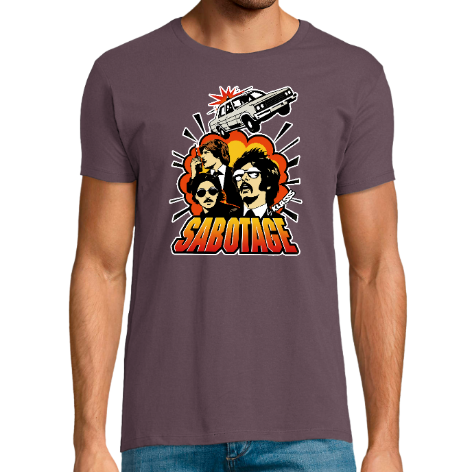 T-shirt Homme col rond REGENT FIT KLASSS "SABOTAGE" VINTAGE MUSIC HIP-HOP