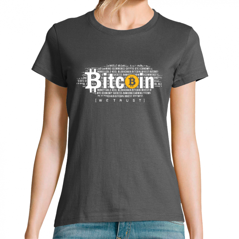 Face T-SHIRT BITCOIN BLOCKCHAIN FEMME