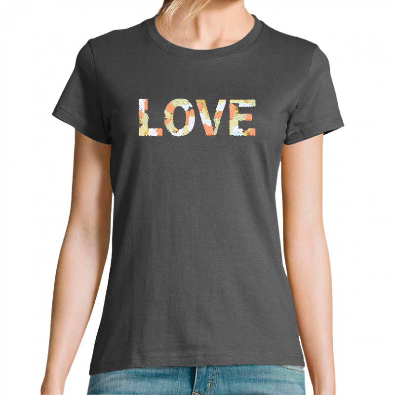 Face LOVE FLOWERS - T-SHIRT FEMME