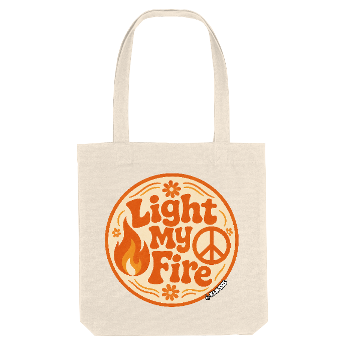 TOTE BAG KLASSS VINTAGE "LIGHT MY FIRE" Style music